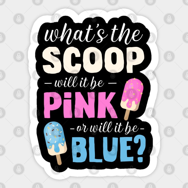 Gender Reveal Pink or Blue Summer Ice Cream Family Matching Sticker by AE Desings Digital